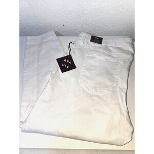 Ava & Viv Jeans Womens 24R White Mid Rise Classic Fit Full Mid-Rise Skinny